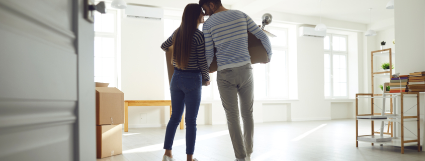 couple carrying boxes